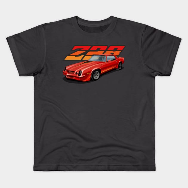 1981 Chevrolet Camaro Z28 in red Kids T-Shirt by candcretro